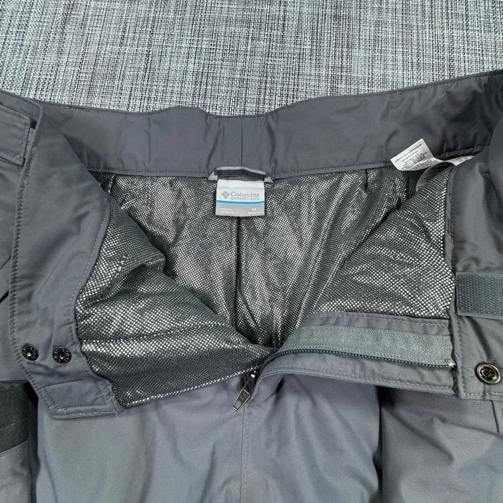 Columbia Arctic Trip Snow Pants Mens Medium Gray Omni Heat Insulated Ski Nylon